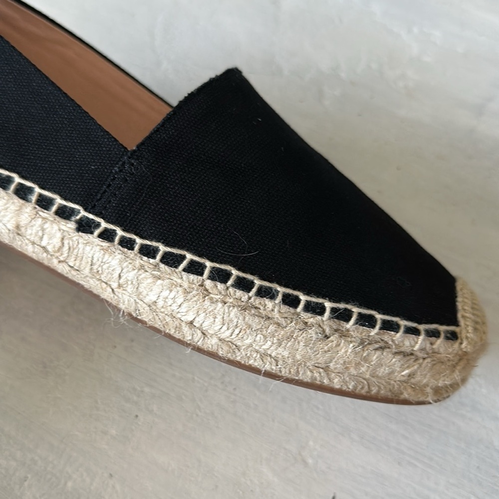 J. Crew SU22 Canvas Espadrille Flat Shoes Sz 10 Black Jute Soles Classic Slip On - Picture 13 of 16